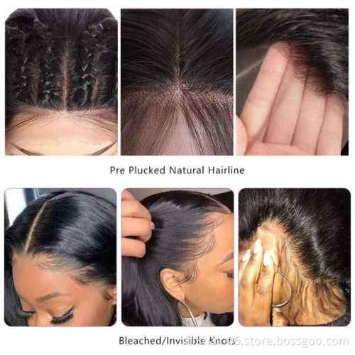 100% Human Hair Lace Front Wig Deep Wave Virgin Hair Lace Wig For Black Women Pre Pluck Lace Wig With Baby Hair